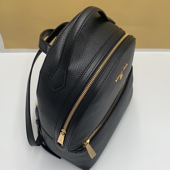 MICHAEL KORS VALERIE MEDIUM PEBBLED LEATHER BACKPACK BLACK COLOR - Picture 5 of 15